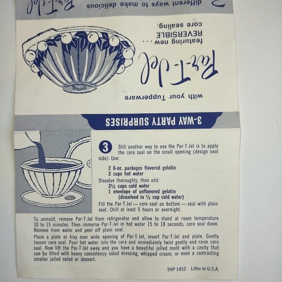 🆕 1960's Tupperware 'Par-T-Jel Jello Mold 4 Pieces Star Cap Original Retro USA - Picture 11 of 12